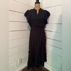 Elegant Black Ruffled Dress